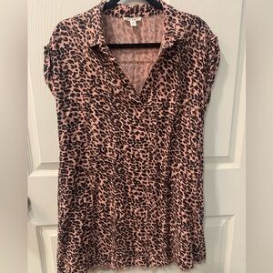 Miami Leopard Print V-Neck Mini Western dress